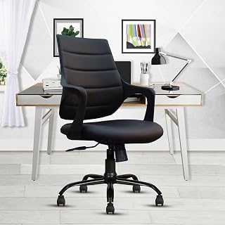 ROSE® Mono | 3 Years Brand Warranty | Ergonomic Office Chair, Study Chair, Revolving, Rolling, Desk, WFH, Task, Home & Work Chair (Black Cushioned)