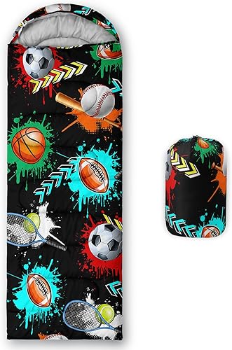 BailiPromise Saco de dormir para camping, 3 estaciones, clima cálido y fresco, ligero, saco de dormir impermeable para adultos y niños, viajes y al