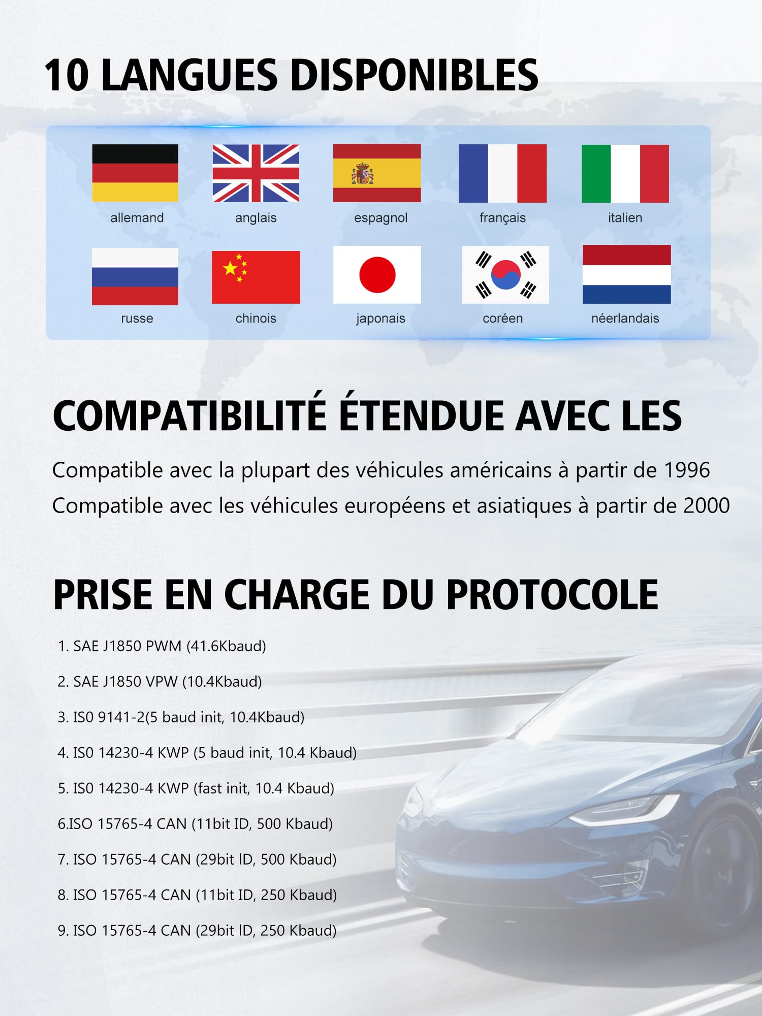 OBD2 Diagnostic Valise Voiture Auto: OBD Valise Diagnostique Auto Multimarque Français Fonctions Complètes OBD2 - Lecteur de Codes Erreur Moteur pour BMW Peugeot VW Audi Tous Véhicules Compatibles OBD
