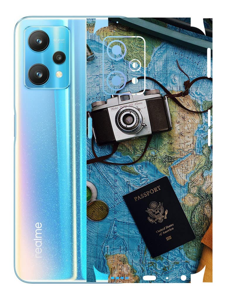 AtOdds - Realme 9 Pro (5G) Mobile Back Skin Rear Screen Guard Protector Film Wrap (Coverage - Back+Camera+Sides) (Travel Map) (B0BNNN1D3X) Amazon Price History, Amazon Price Tracker