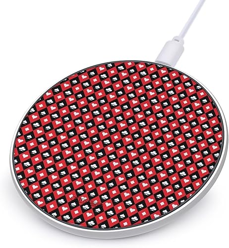 Hearts Clubs Diamonds Spades Wireless Charger Pad 10W Fast Charging Pad Compatible with iPhone 15 14 13 12 Series Samsung Galaxy Series