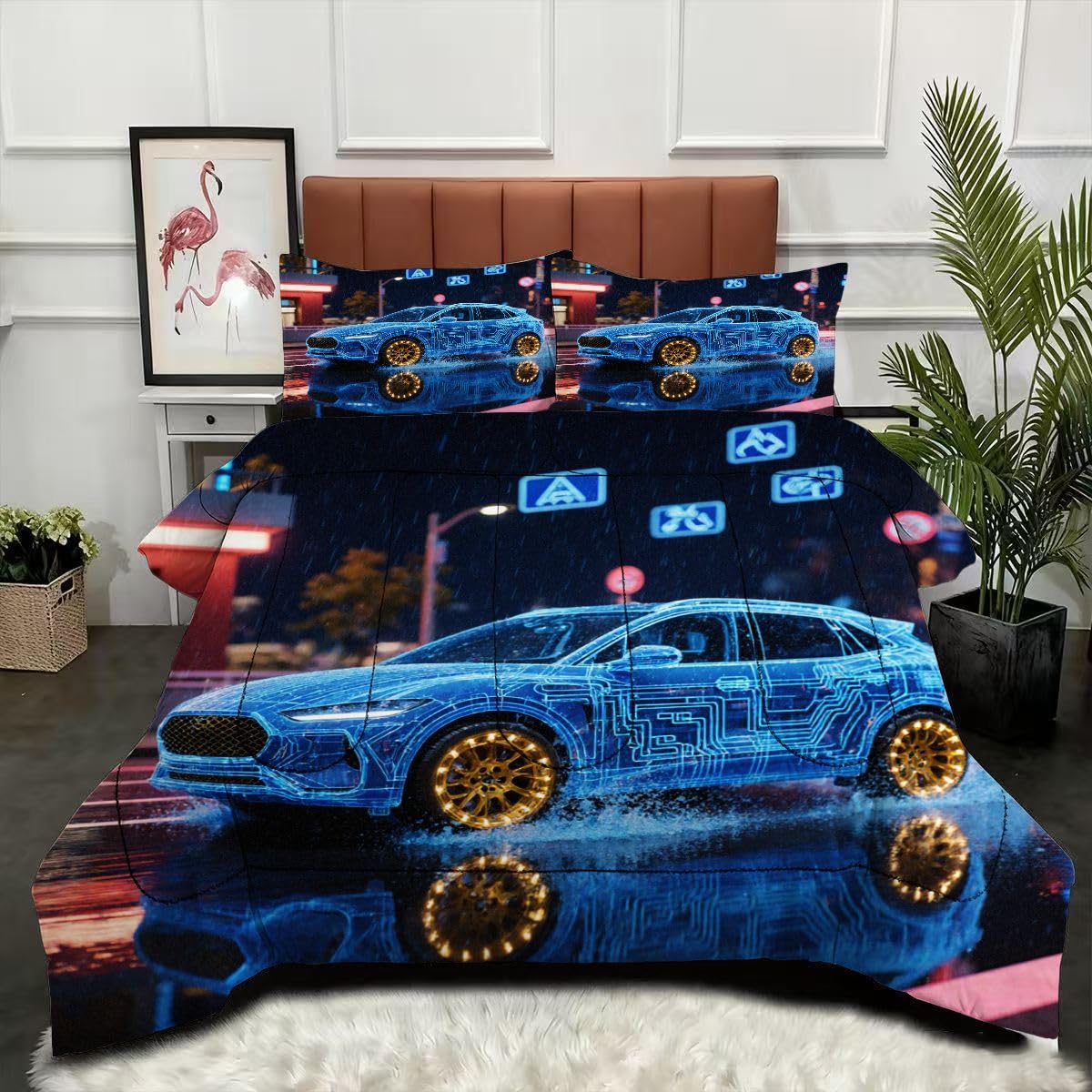 Couette 200 x 200 cm sans housse facile à laver pour lit double 2 personnes