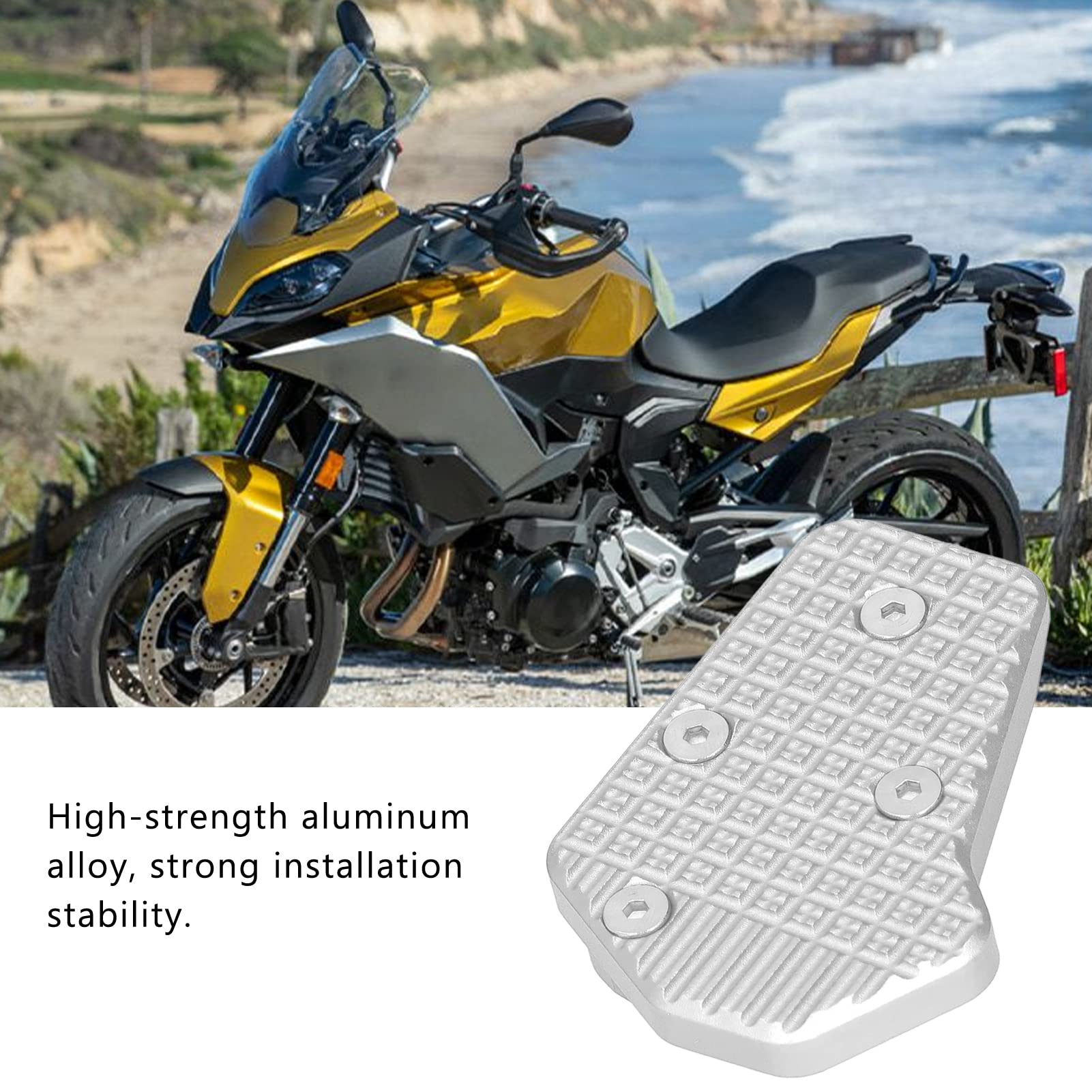 Yctze Estensione del Pedale della Pedana Pedale della Leva del Freno Posteriore del Motociclo Lega di Alluminio CNC Ingrandisci la Piastra di Estensione della Piastra di Ricambio per F900XR(D'argento)