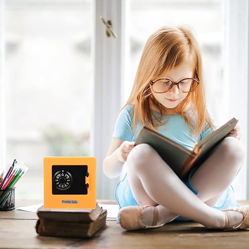 Miniatura 5 de Zerodeko Caja de monedas de efectivo con cerradura de combinación, caja de seguridad pequeña para niños, caja de ahorro de dinero para niños, caja