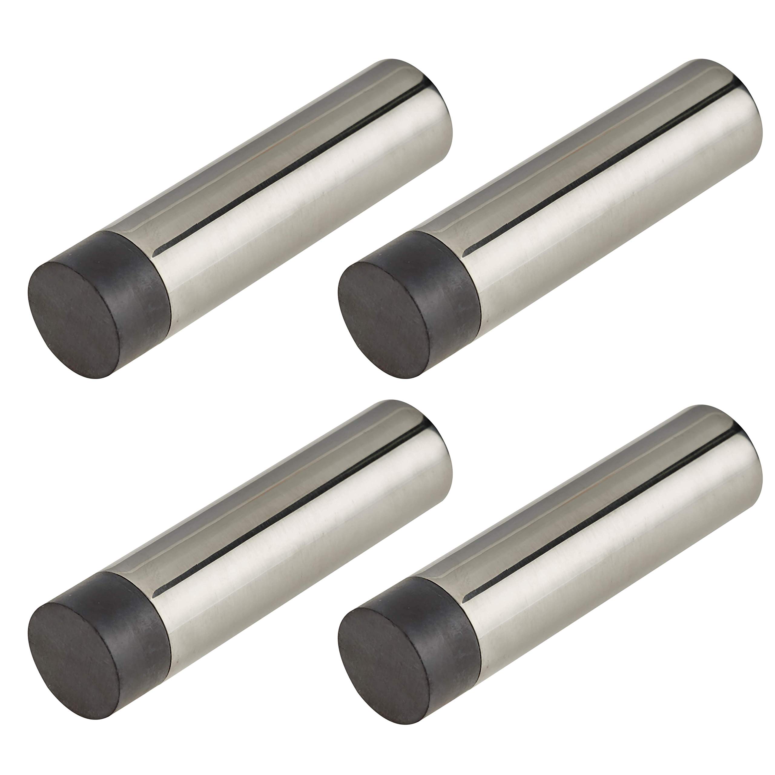 Eai Silver Door Stop | Wall Or Skirting Mounted | Satin Stainless Steel | 78Mm Projection | Concealed Fixing | Pack Of 4