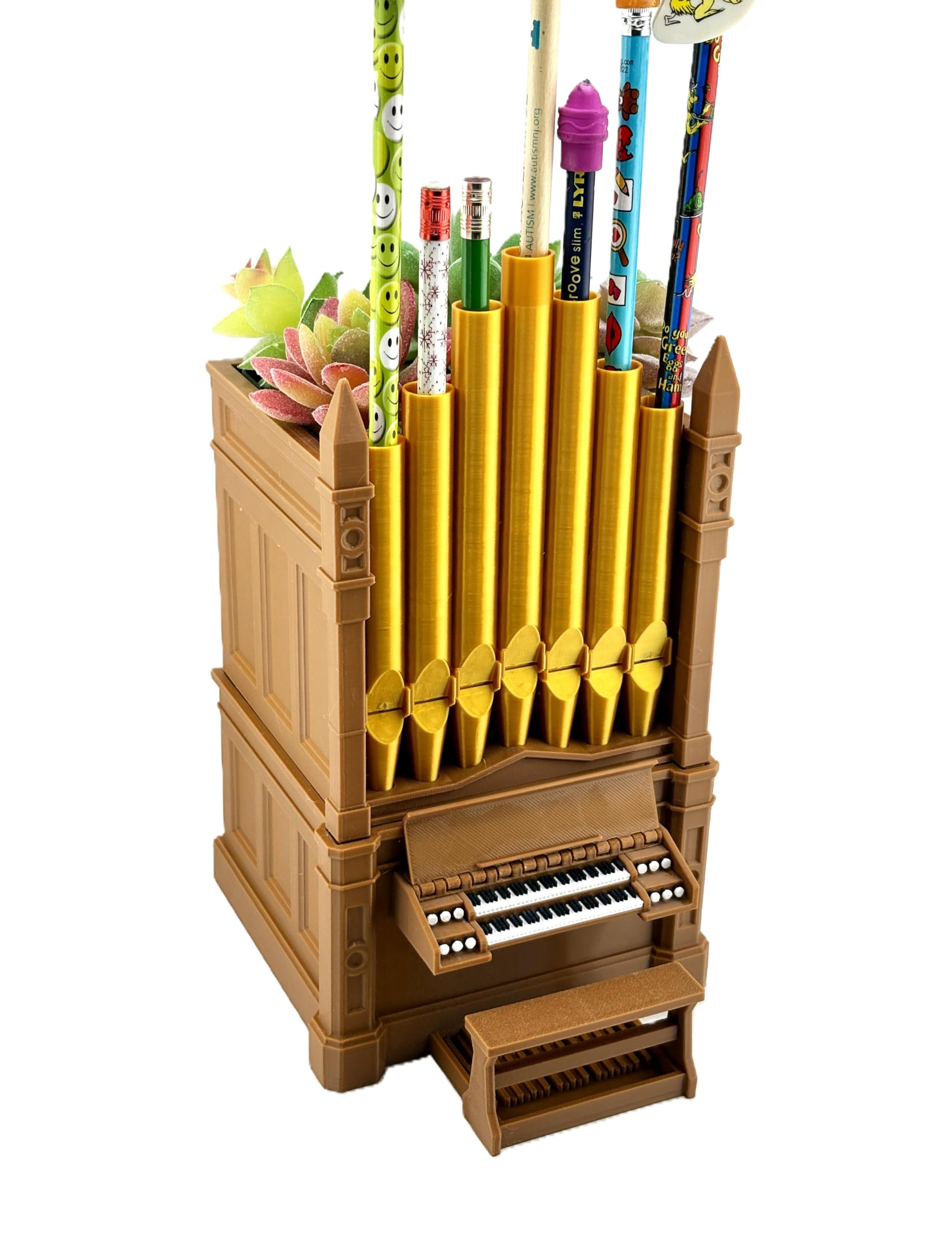 Pipe Organ Pencil Holder & Succulent Planter – Inspired by a Historic 1890s Koehnken & Grimm Chapel Organ