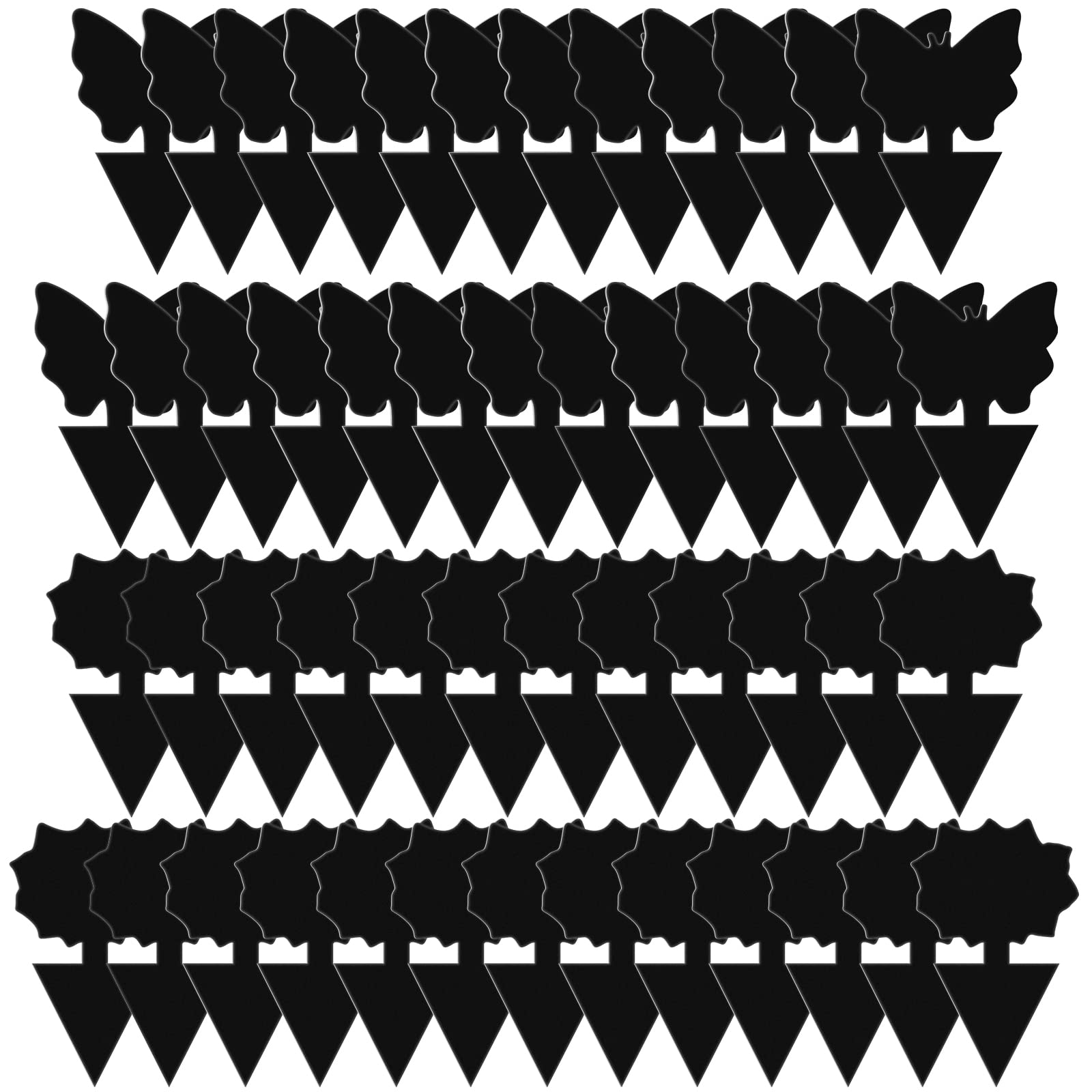 50 Pack Sticky Traps Fruit Fly Fungus Gnat Trap Killer, Joogee Black Dual Sided Gnat Trap, Disposable Insect Catcher Sticky Board,Non-Toxic and Odorless,for Mosquitoes, Houseplant, Garden - 3