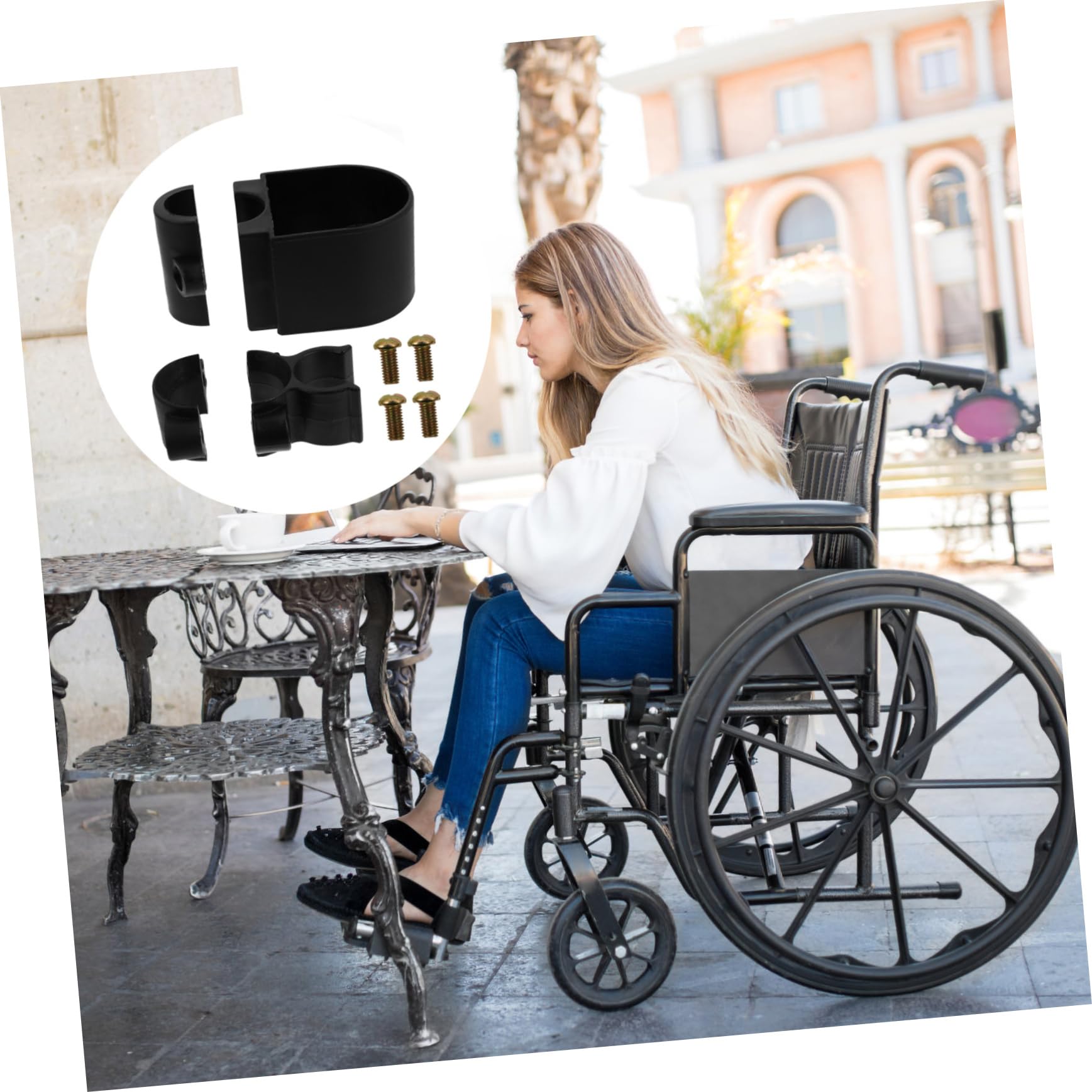 FRCOLOR 3 Set Di Supporti Per Bastoni in Lega Di Plastica Per Accessori Per Deambulatori Pieghevoli