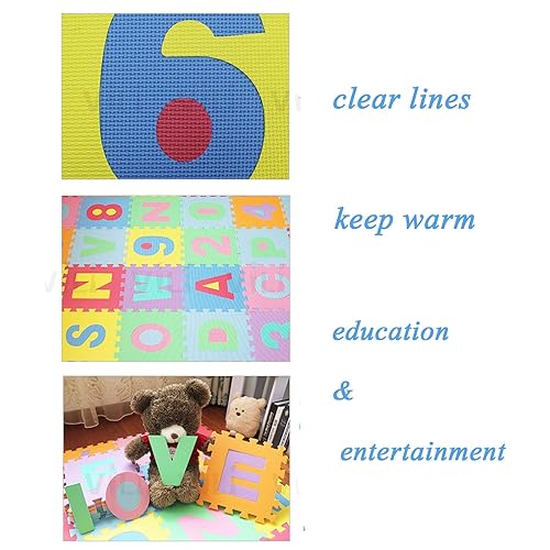 Miniatura 6 de Tapete de juego educativo de espuma EVA suave para bebé, rompecabezas de 5.9 x 5.9 pulgadas, entrelazado, ambiental, no tóxico, alfombra para niños,