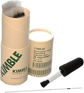 Kimble 71900-10 To Contain Micro Capillary Pipet, 10 ÂµL Capacity, +/-0.5 ÂµL Tolerance, Orange Color of Coding Band (Pack of 4)