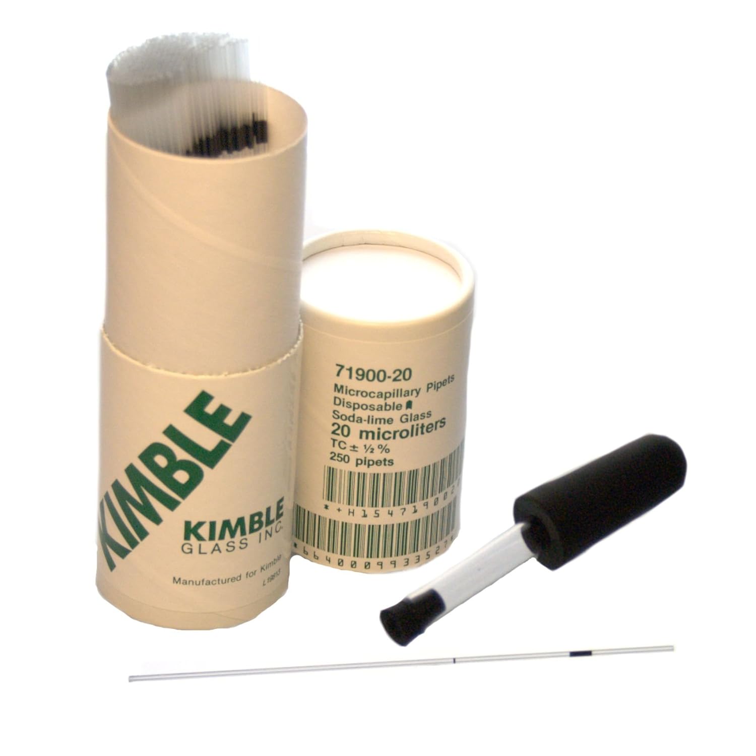 Kimble 71900-10 To Contain Micro Capillary Pipet, 10 µL Capacity, +/-0.5 µL Tolerance, Orange Color of Coding Band (Pack of 4)