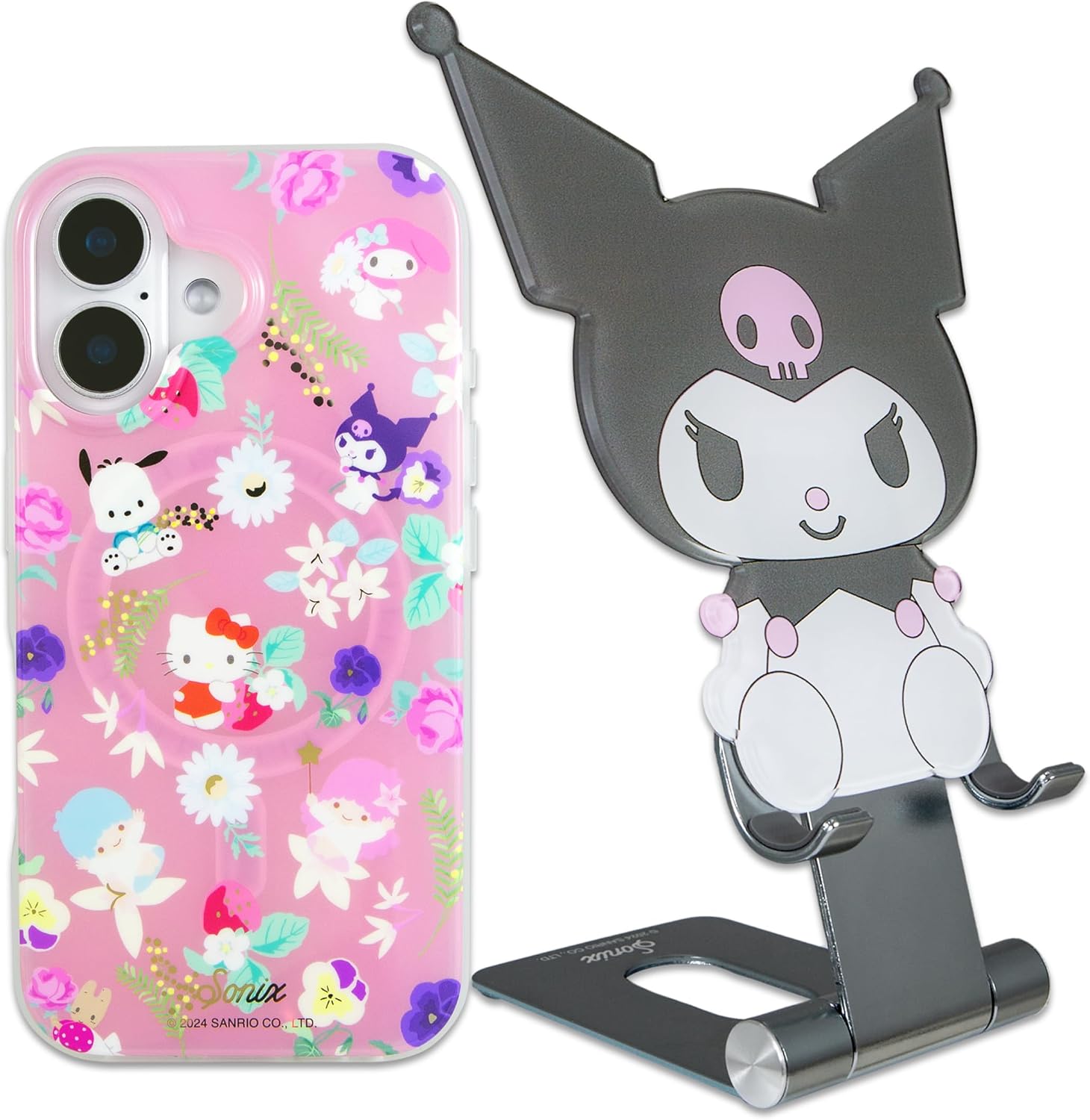 Sonix x Sanrio Case + Kuromi Adjustable Phone Stand for iPhone 17 | Hello Kitty and Friends Floral