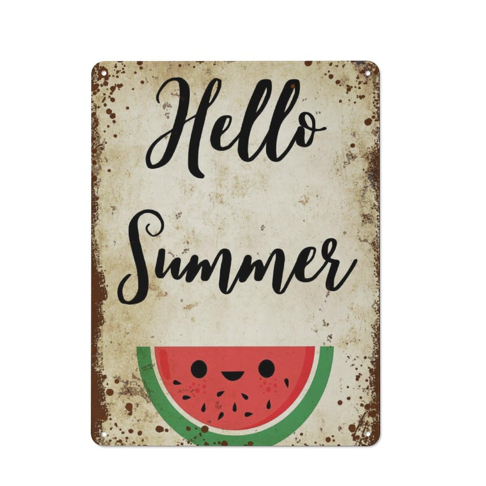 Kwqdozf Style-11 12X16inch Hello Summer Watermelon ,Summer Home Decor, Watermelon Wall Art