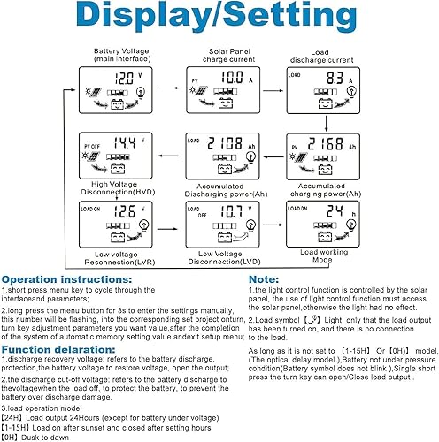 Miniatura 4 de Controlador de carga solar MPPT de 100 A, regulador inteligente de batería de panel solar de 12 V24 V con doble puerto USB, pantalla LCD y
