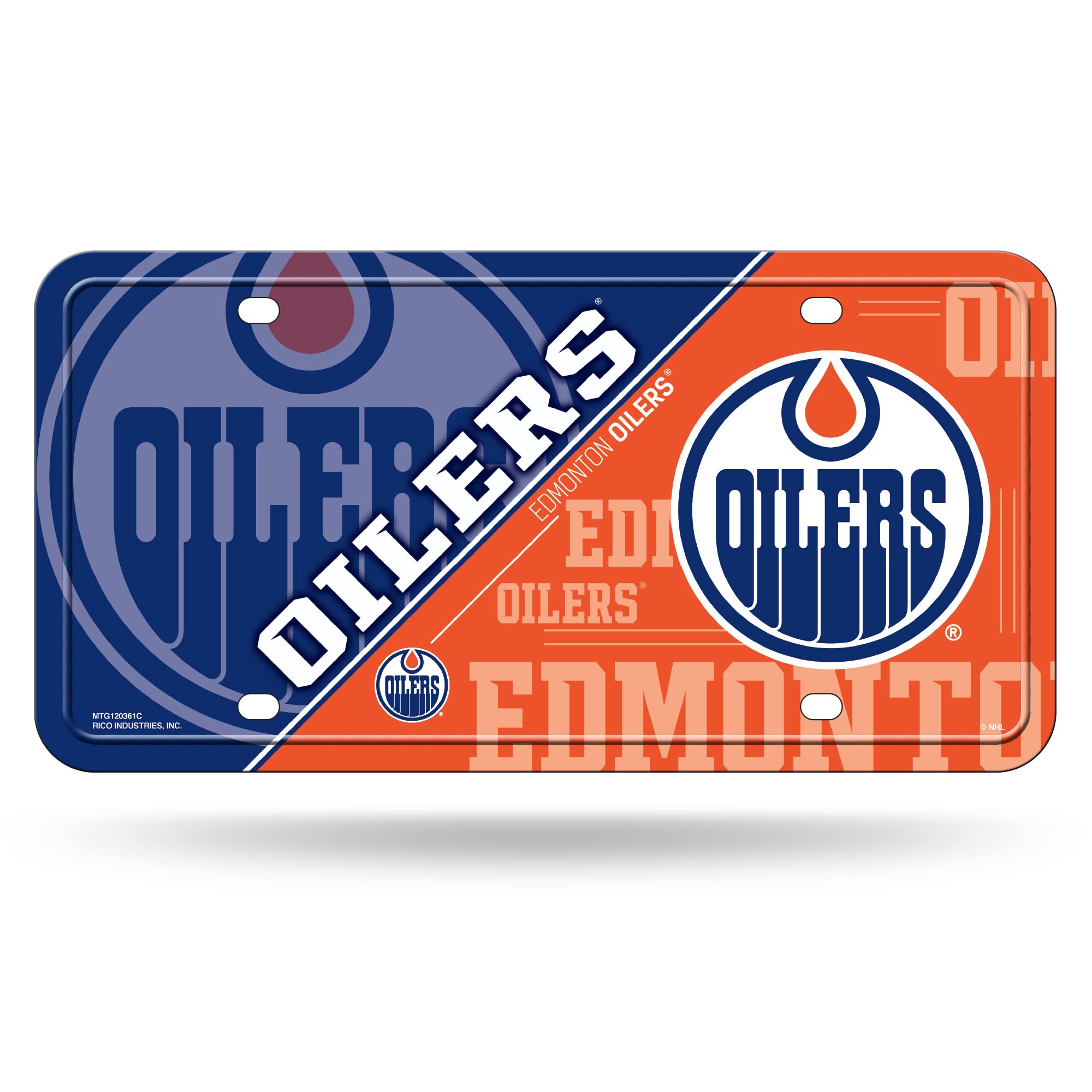Rico Industries NHL Hockey Edmonton Oilers Metallanhänger, geteilt, 30,5 x 15,2 cm