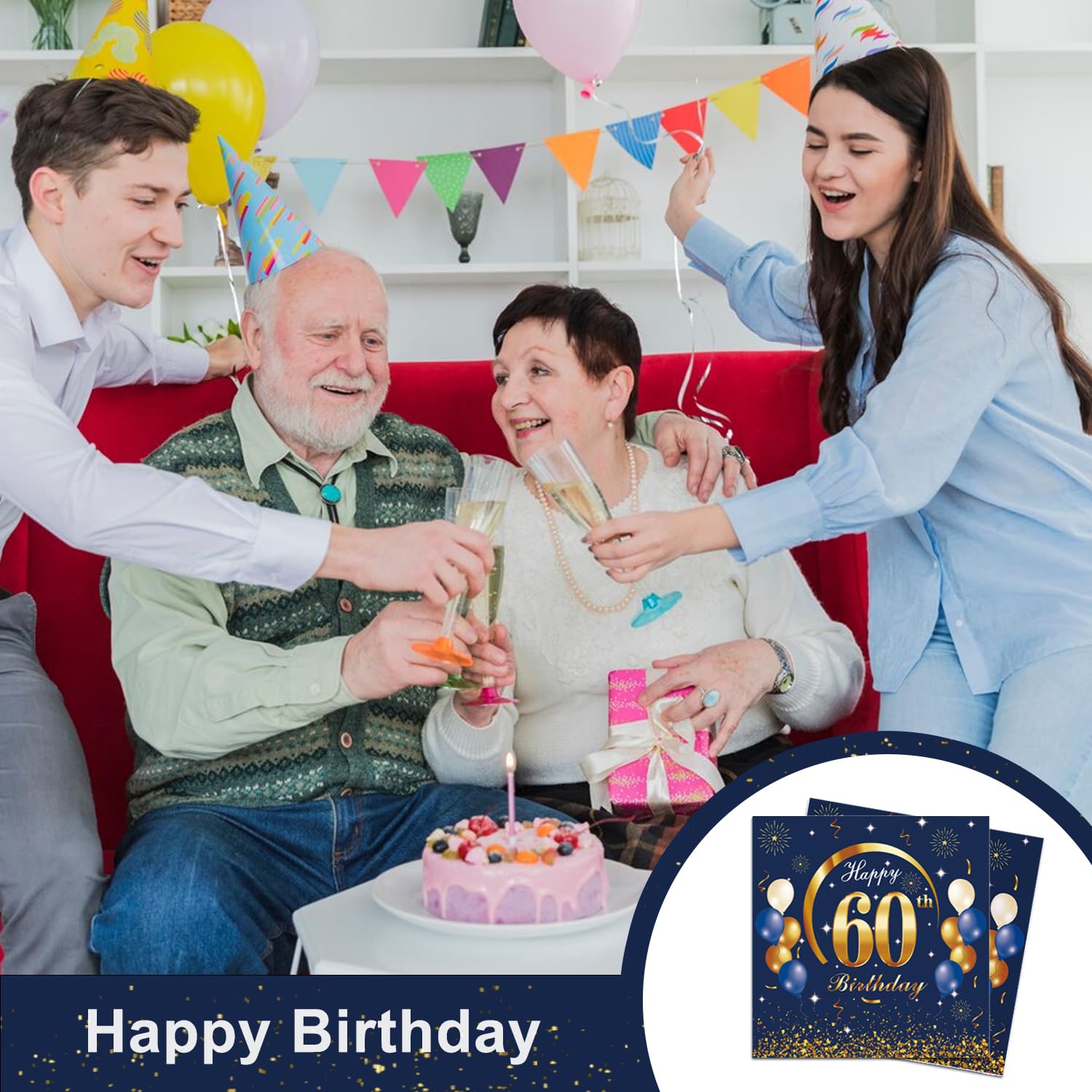 40 Tovaglioli Happy Birthday, Tovaglioli Per Compleanno