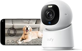 eufy Indoor Cam E30 4K UHD Security Camera - 360° AI Pet/Human Tracking, Color Night Vision, HomeKit, No Monthly Fees, White