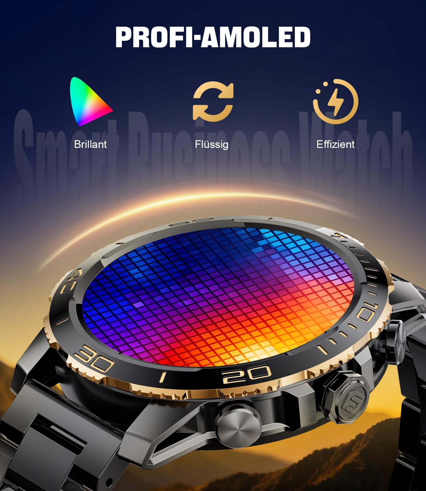 LIGE Orologio Smartwatch Uomo, 800mAh 1.43" AMOLED Smart Watch con 24/7 Frequenza Cardiaca, SpO2, Durata del Sonno, Impermeabile IP68, 200+ Sports Fitness Tracker Orologio per Android iOS Nero