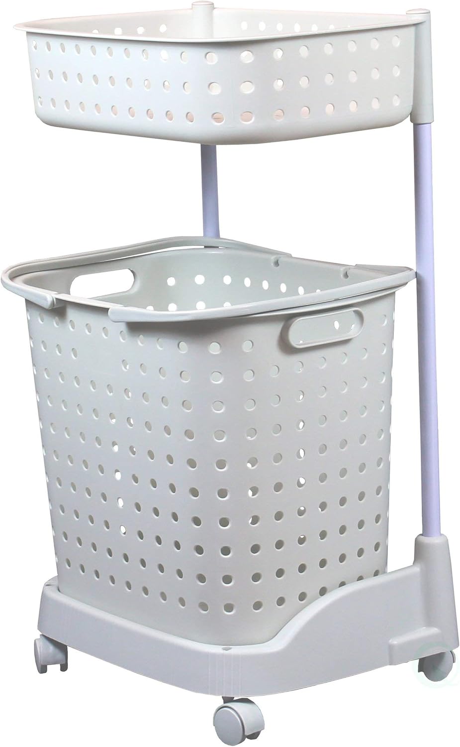 Basicwise QI003311 Plastic Laundry Hamper, White