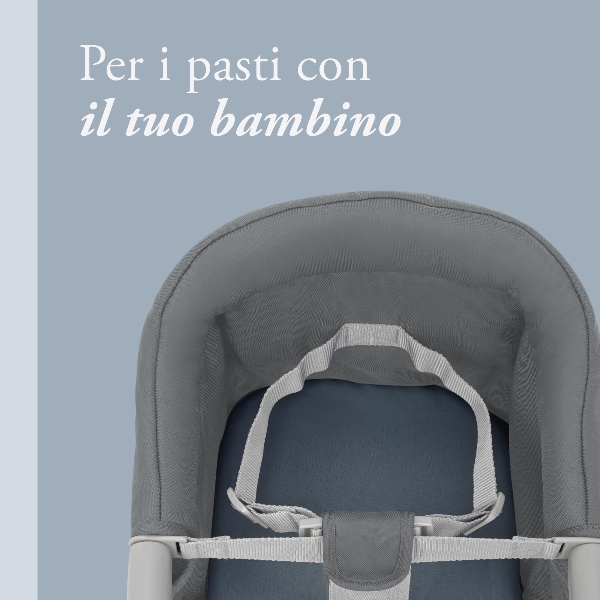 Inglesina Fast, Seggiolino da Tavolo Pieghevole, Grigio (Grey), Facile Trasportare, Lavabile, Installazione Sicura, Fino a 15 kg, 35 x 27 42 cm