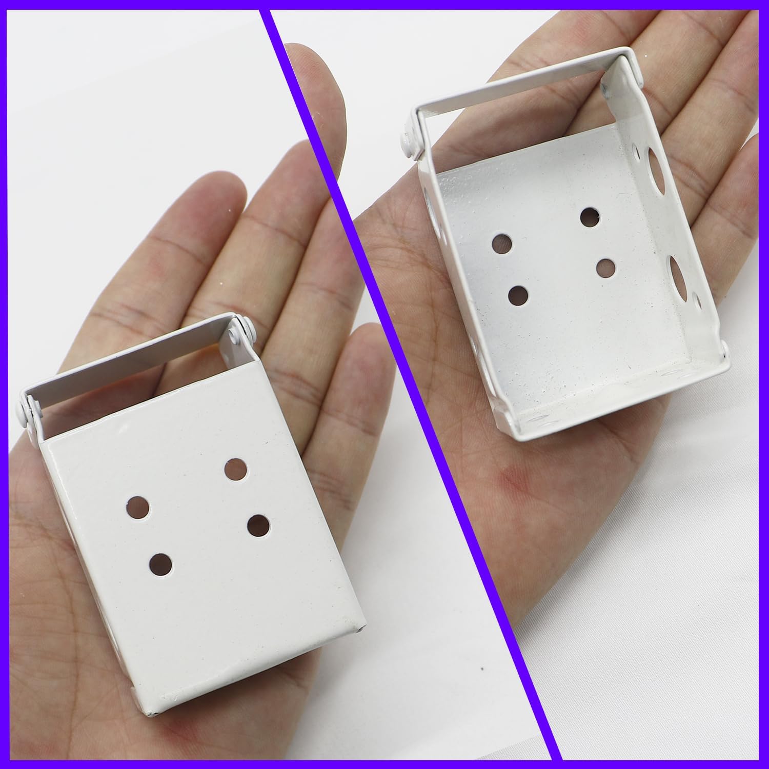 2 Pcs Metal Blind Brackets - Low Profile Box Mounting Headrail Holder for Window Blinds Installation, Durable Window Blind Brackets Hardware for Easy Setup (2.5 x 1.75 x 1inch,White)