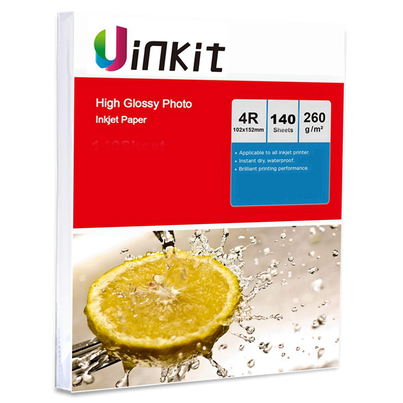 4x6 High Glossy Photo Paper - 140sheets 260Gsm Thick Inkjet Paper 102x152mm 6x4 for Inkjet Printing Uinkit