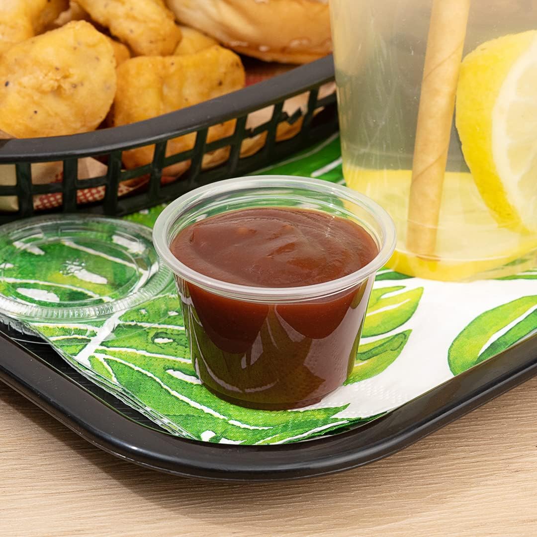 Restaurantware Base 2.5 Ounce Sauce Cups, 2000 Microwave-Safe Condiment Cups - Crack-Resistant, Disposable, Clear Plastic Portion Cups, For Samples, Sauces, Or Toppings, Lids Sold Separately : Grocery & Gourmet Food