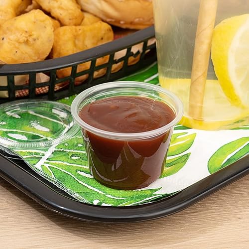 Miniatura 6 de Restaurantware Tazas de salsa base de 2.5 onzas, 2000 tazas de condimentos aptas para microondas, resistentes a las grietas, desechables, tazas de