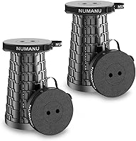 Vista 1 de NUMANU 2PK 2025 Taburete plegable mejorado, máximo 620 libras 2.5-18 pulgadas de alto, taburete plegable portátil ajustable para adultos, asiento
