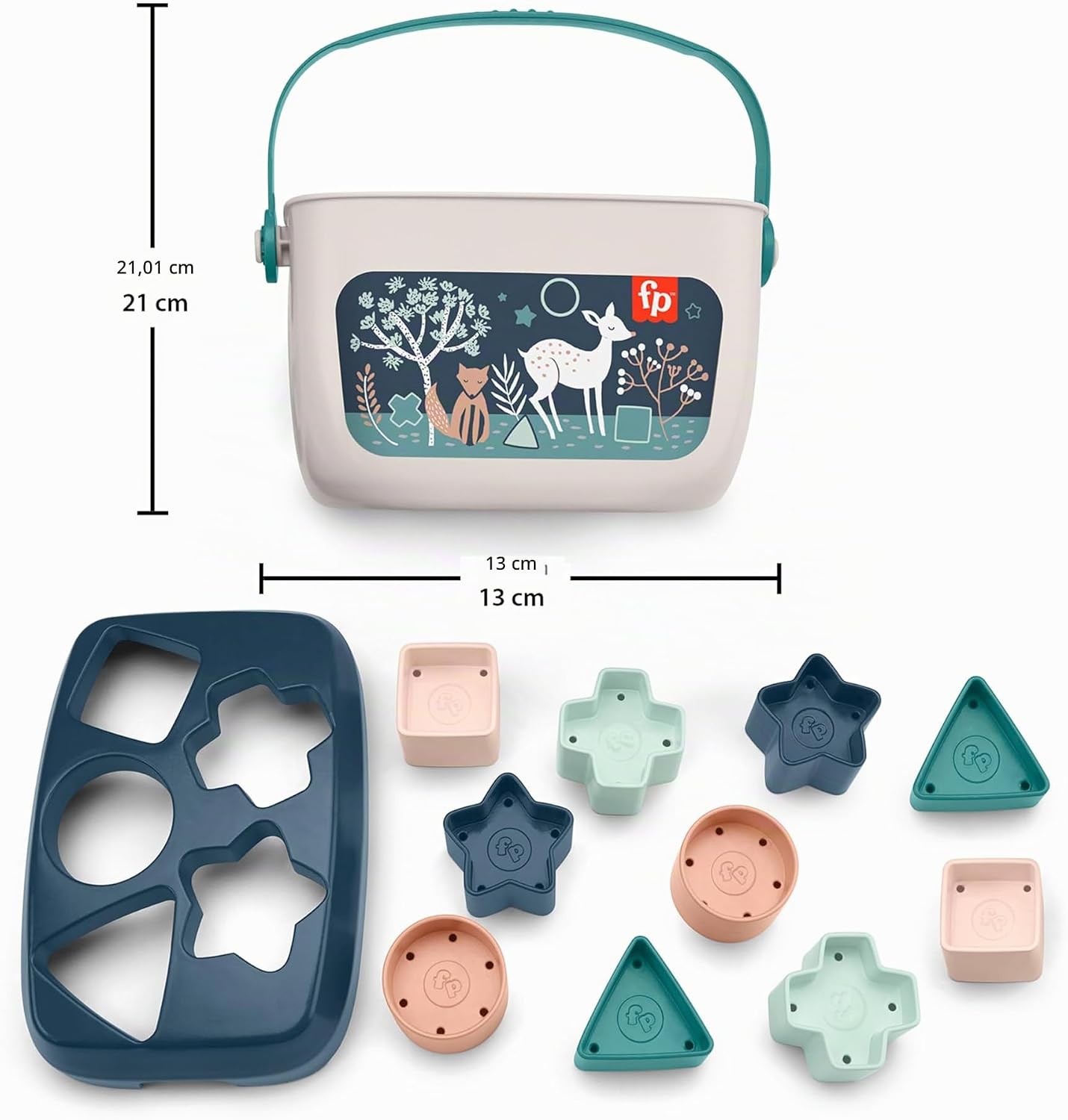 Fisher-Price Mon Trieur de Formes Faon, Boite avec 10 Blocs pour Apprendre à Trier et à empiler, Jouet bébé et Enfant dès 6 Mois, HJP20 — image 5