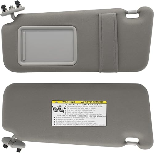 Miniatura 9 de Visera solar del lado izquierdo del conductor sin luz compatible con Toyota Camry 2007 2008 2009 2010 2011 Número de repuesto 74320-06780-E0 color