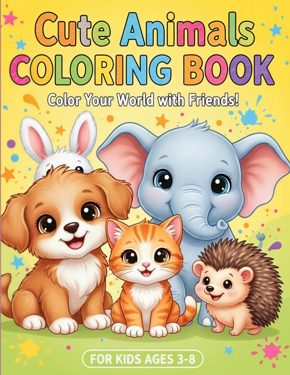 Cute Animals Coloring Book: Color Your World with Friends! (Cute Animals Coloring Books for Kids)