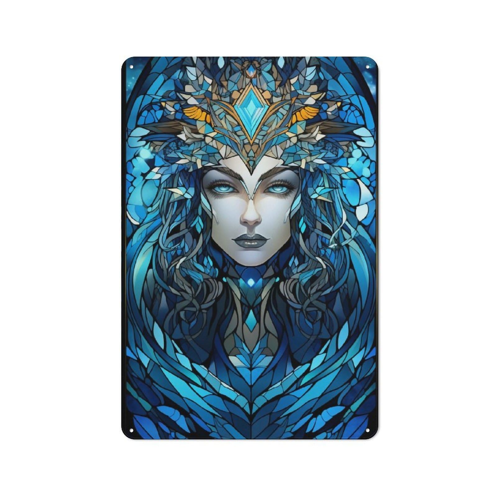 Vintage Tin Sign 30x20cm with The Ice Queen for Guest Room Or Hallway, for Themed Room Decoration, for Vintage Wall Decor Fans