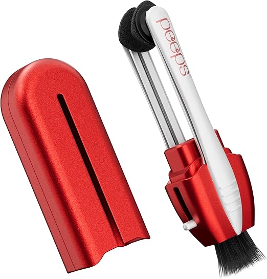 Carbon Klean Peeps Eyeglass Lens Cleaner - Efficient and Durable Carbon Microfiber Technology - Exclusively Used by NASA - 500 Uses (Red Soft Touch)