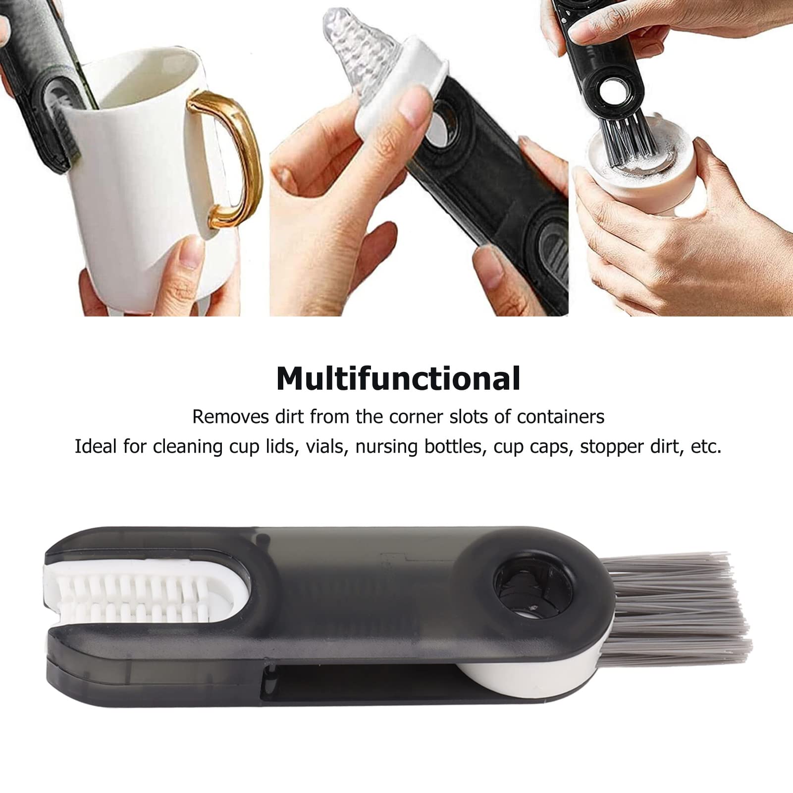 3 in 1 Cup Lid Gap Cleaning Brush Set, 3 in 1 Multifunctional Cleaning Brush - Image 3