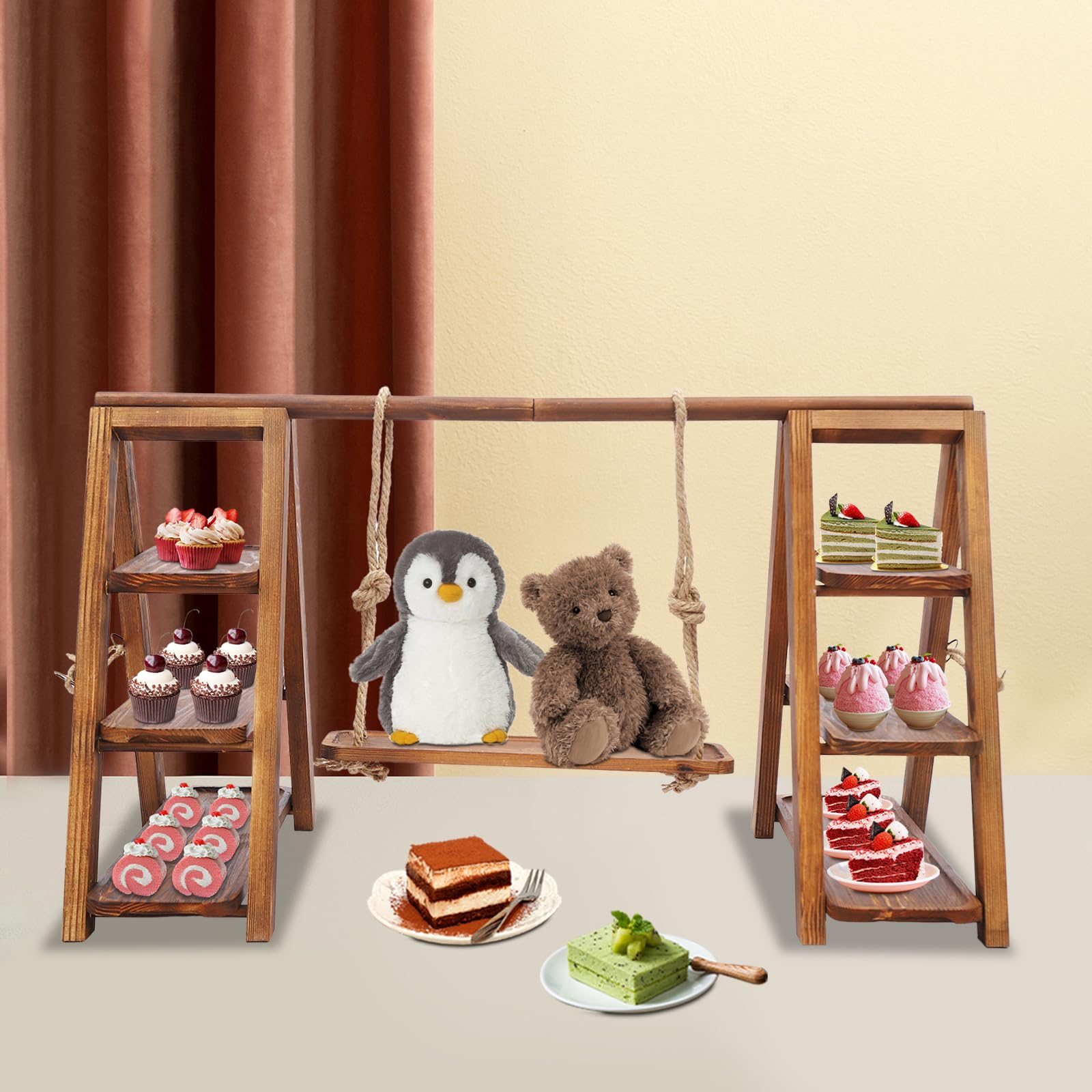 Alzata a 3 ripiani, per dolci, torte, dolci, dolci, dolci, frutta, 92 x 40 x 48 cm