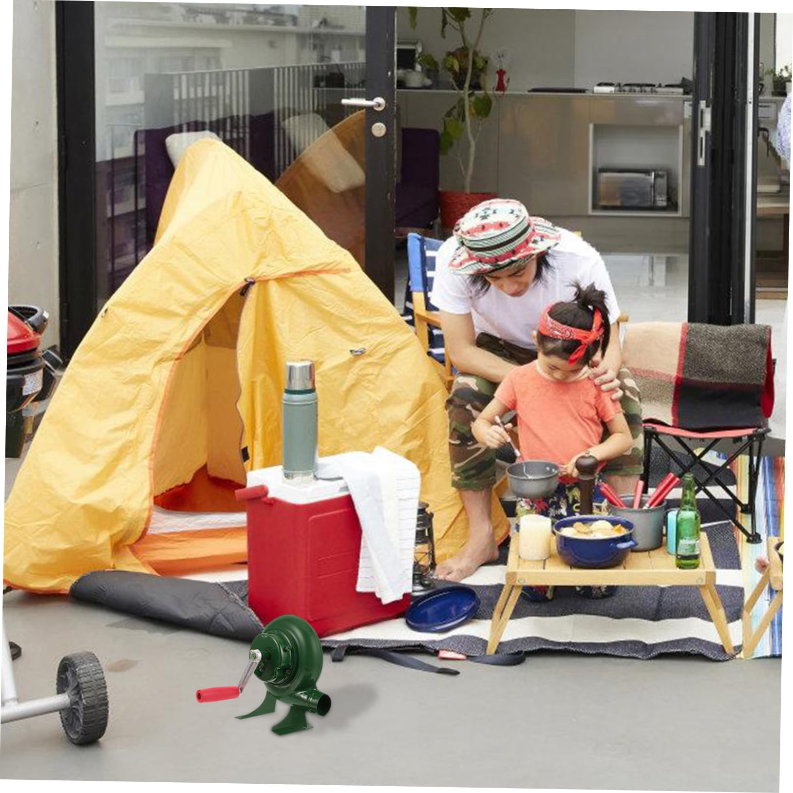 NOLITOY Soplador Manual Portátil para Barbacoa Ventilador de Fuego de Mano para Camping Diseño Ligero y Metálico Resistente al para Parrillas y al Aire