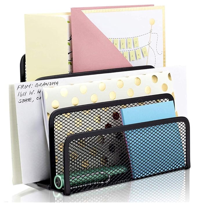 Buy Vertical Letter Sorter Metal Mesh Letter Holder Mail Document Desk