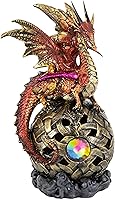 Vista 5 de George S. Chen Imports Dragón en la pantalla LED de la estatua del orbe de la luz (71506)