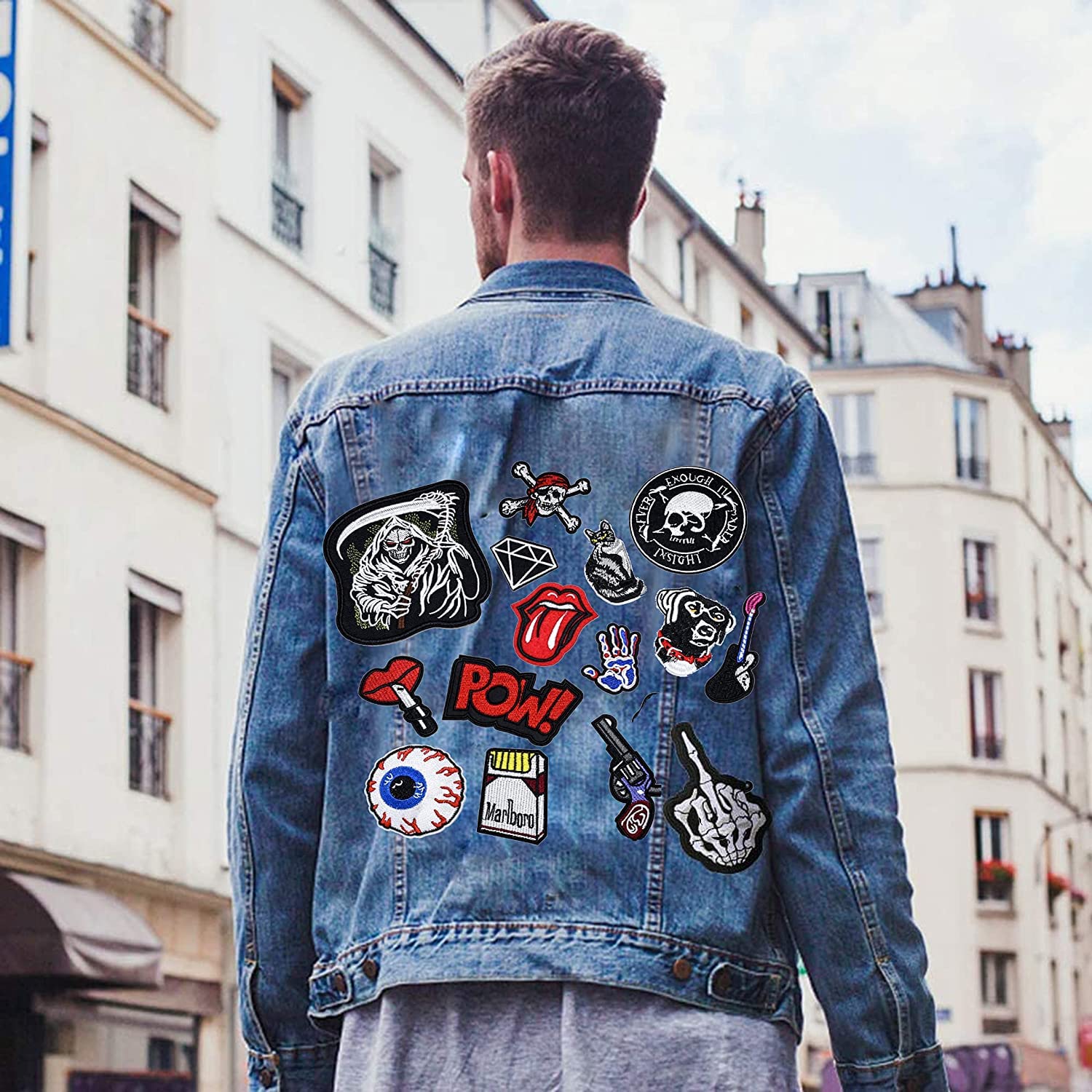 Daily Crafts| Embroidered Iron on Patches for Clothing: 5 Pcs Heavy Metal Band Patches Music Skull Applique Sew on Embroidery Badge Punk Cool Rock Metallica Patch Set for Jackets Backpacks Jeans 2