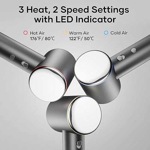 Miniatura 4 de Secador de pelo profesional, secador de pelo iónico negativo de 200 millones con motor sin escobillas de 110000 RPM, secador de pelo de alta