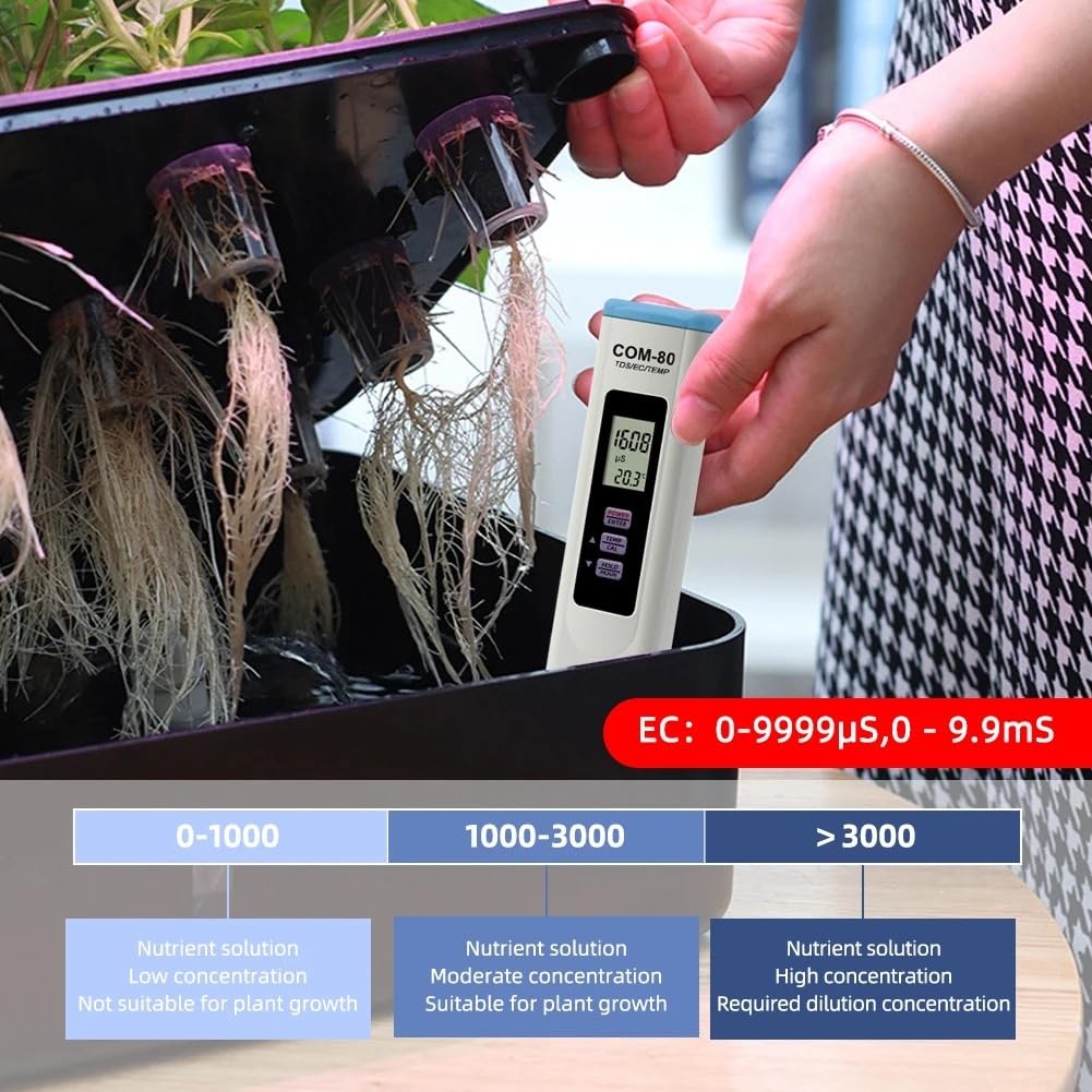 TDS EC TEMP Meter COM-80 Moniteur de solides dissous totaux