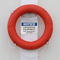 Vista 3 de SmartSign Letrero de "Aviso - Equipo de salvamento, solo para uso de emergencia" Aluminio de 10 x 14 pulgadas