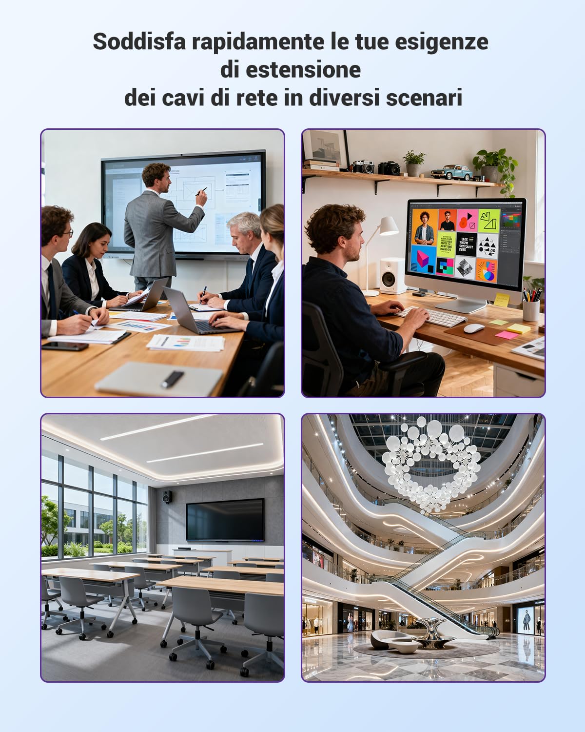 VCE Accoppiatore RJ45 Femmina Schermato, Adattatore RJ45 POE Cat6/Cat5e/Cat5, Prolunga Cavo LAN 5 Pezzi, per Router, Modem, PC, TV