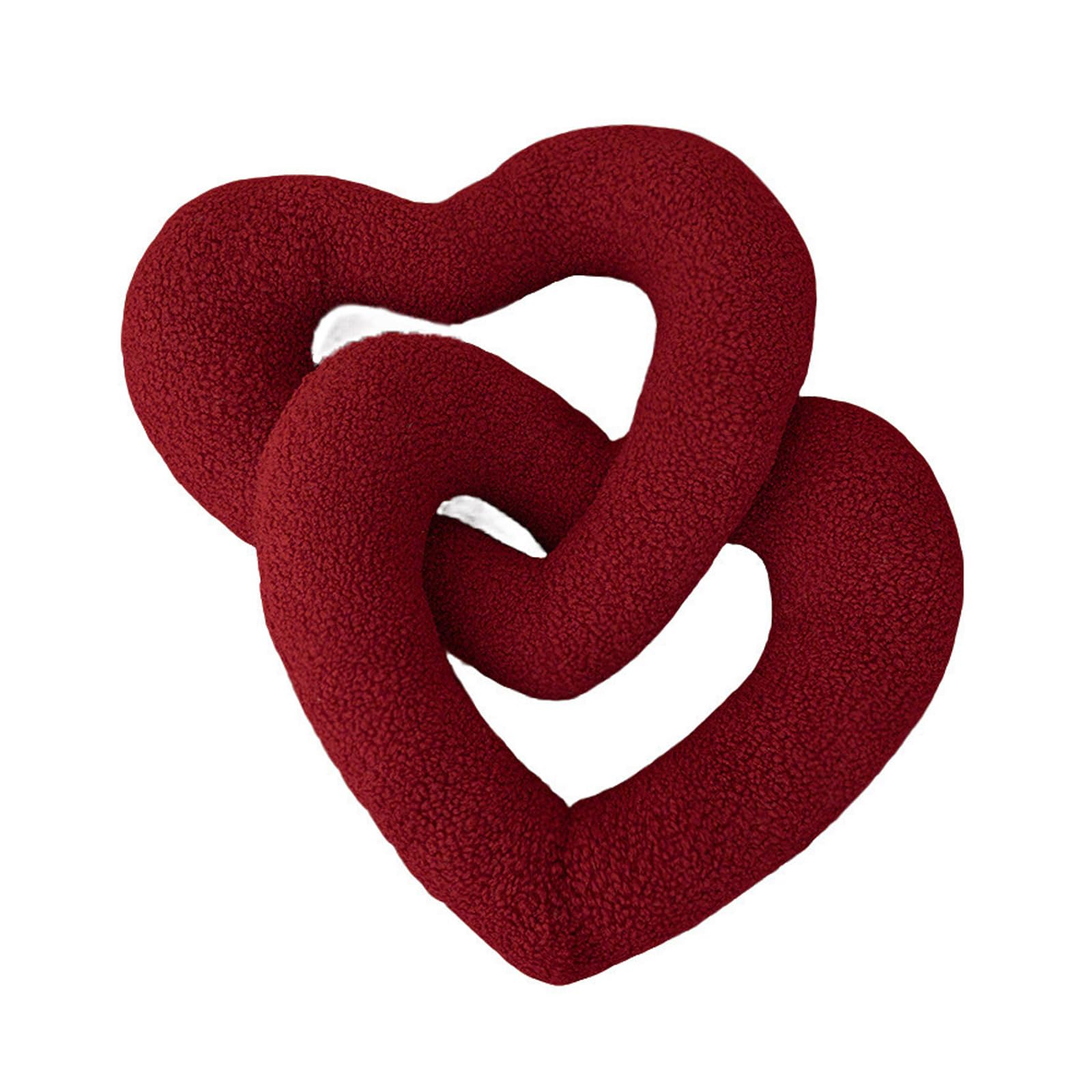 Kaeltsyn Heart Love Knot Furry Pillow PP Cotton Filling Valentines Anniversary