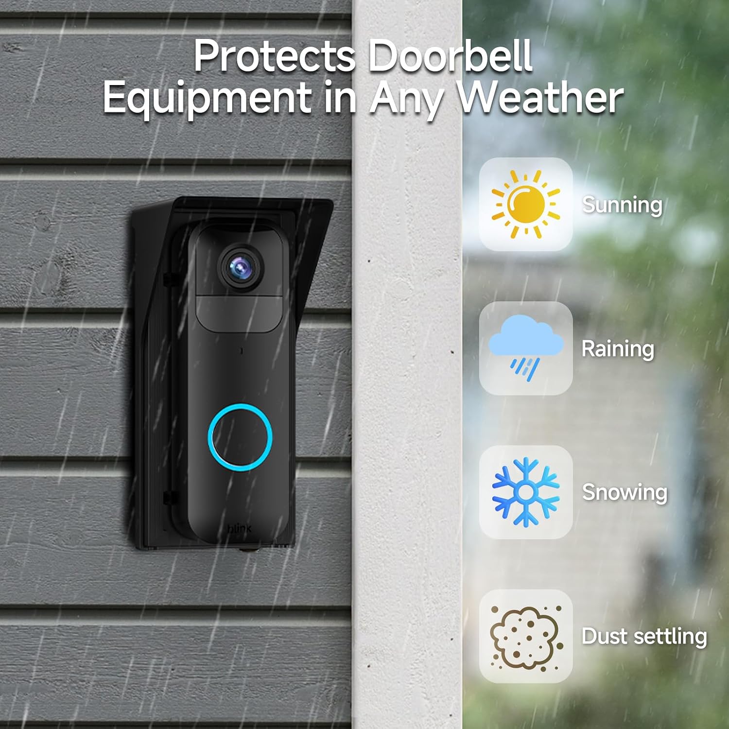 OLAIKE Doorbell Rain Cover for Blink 1st/2nd Gen & Ring Pro/Pro 2/Wired | Triple Backplate Kit for Precision Fit | Protects Against Rain, Glare And Snow | UV-Resistant ABS Material, Easy to install