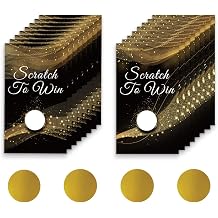 PLIGREAT 120 Pcs Special Surprise Scratch Off Cards Golden Sheet Music Theme Blank Gift Certificates Cards with Stickers Raffle Tickets DIY Coupon Card for Small Business Wedding Party