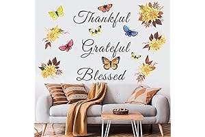 Stick on Decals for Lasting Gratitude: 'Grateful Thankful Blessed' Wall Art
