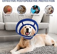 ASENKU Guler de protecție post-operatorie pentru câini și pisici, con de recuperare reglabil și respirabil, anti-mușcătură și anti-lingere, 24-30 cm 5