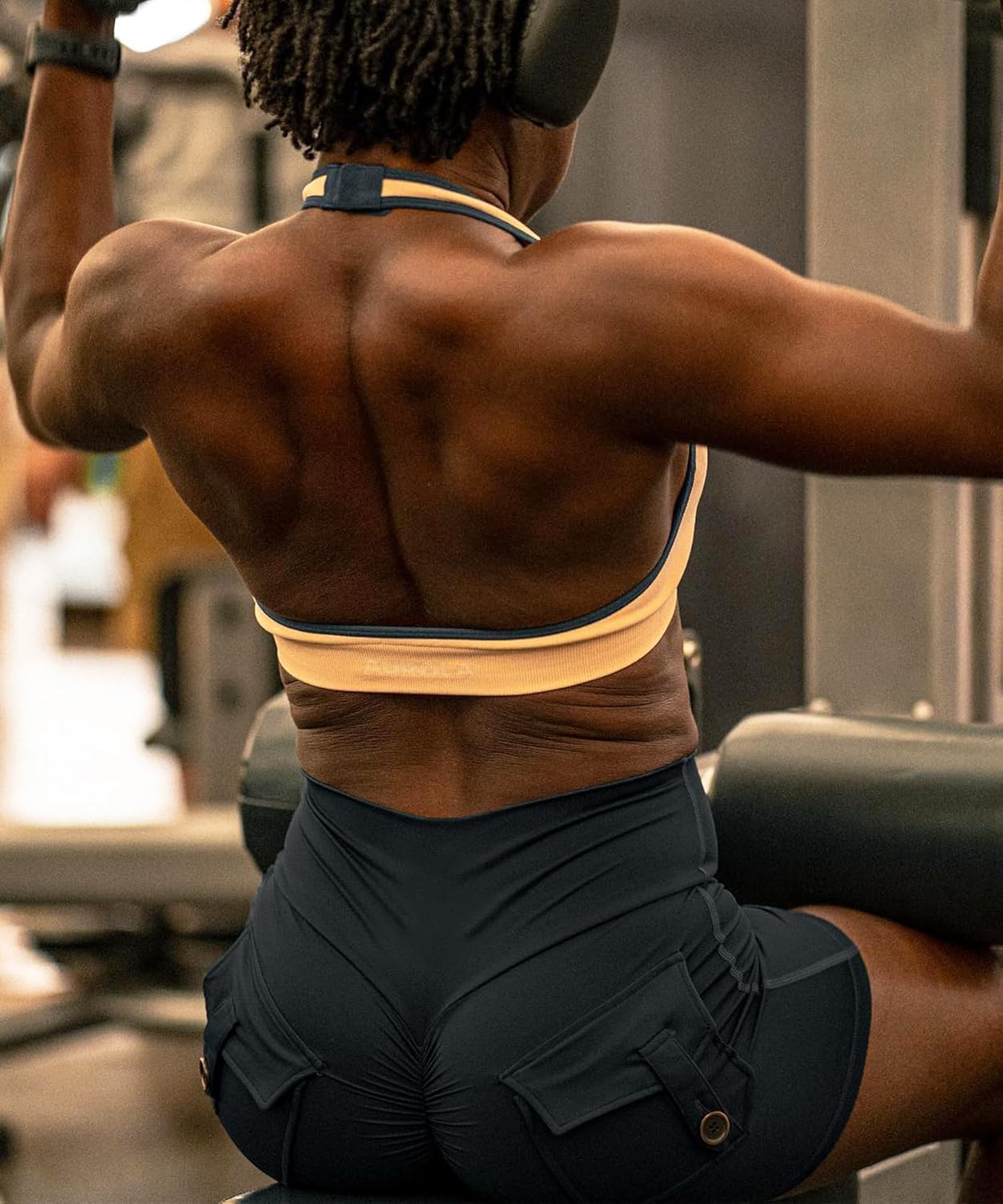 FITTOO Scrunch Butt Lifting Shorts for Women with Pocket Cross High Waist Crossover Yoga Workout Booty Shorts - Image 5